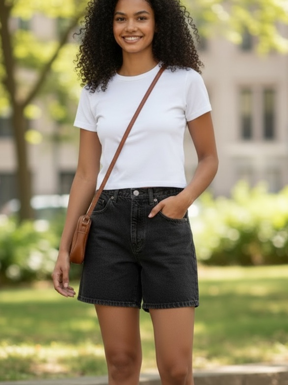 Vintage USA Congo Trader High Waist Mom Jean Shorts Gray Vtg Sz 12 -26” waist